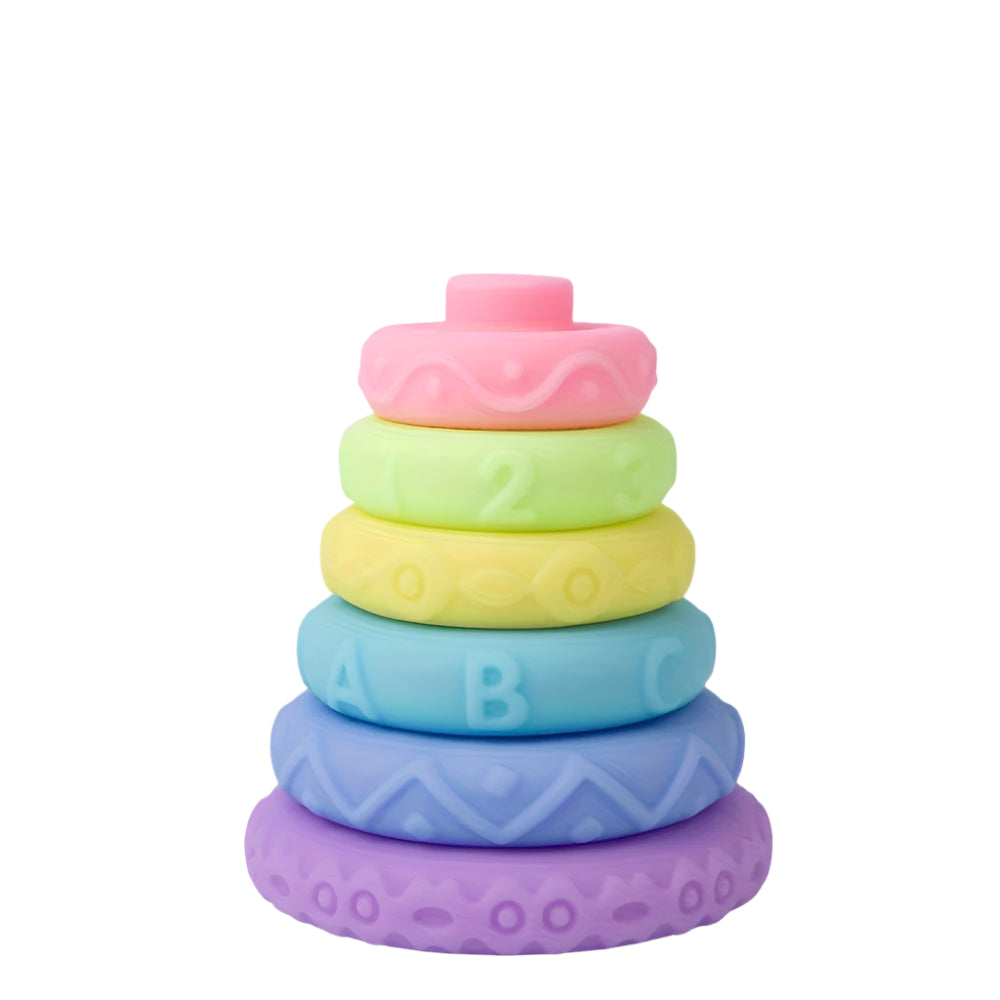 Soft Rainbow Stacking Rings – 6pc Sensory & Learning Toy