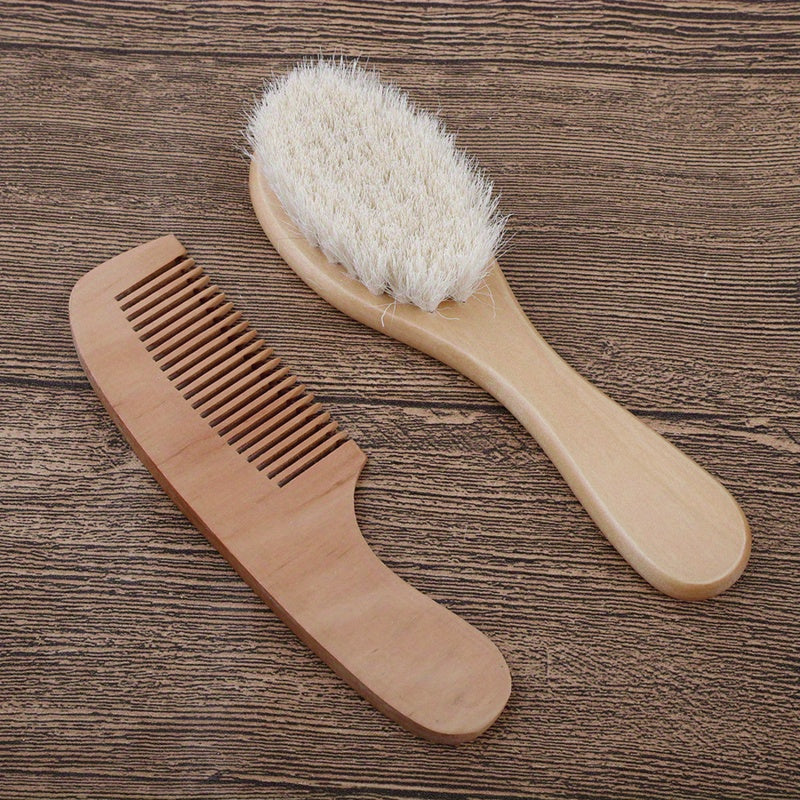 Wooden Baby Hair Brush & Comb Set