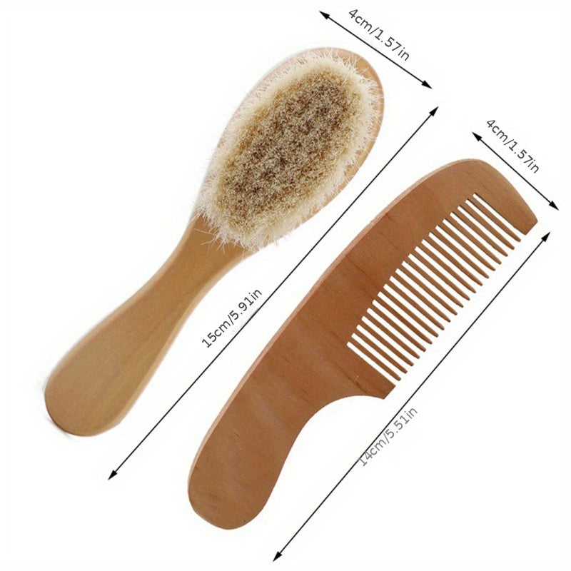 Wooden Baby Hair Brush & Comb Set