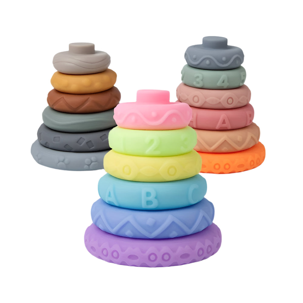 Soft Rainbow Stacking Rings – 6pc Sensory & Learning Toy