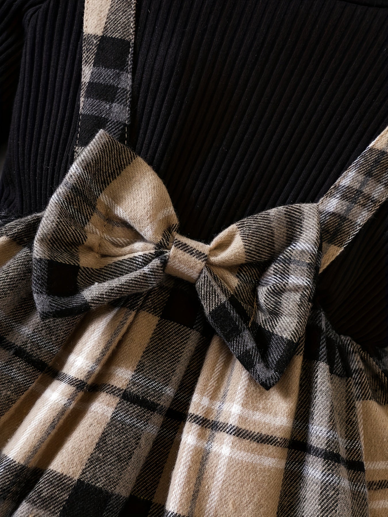 Plaid Faux Two-Piece Dress