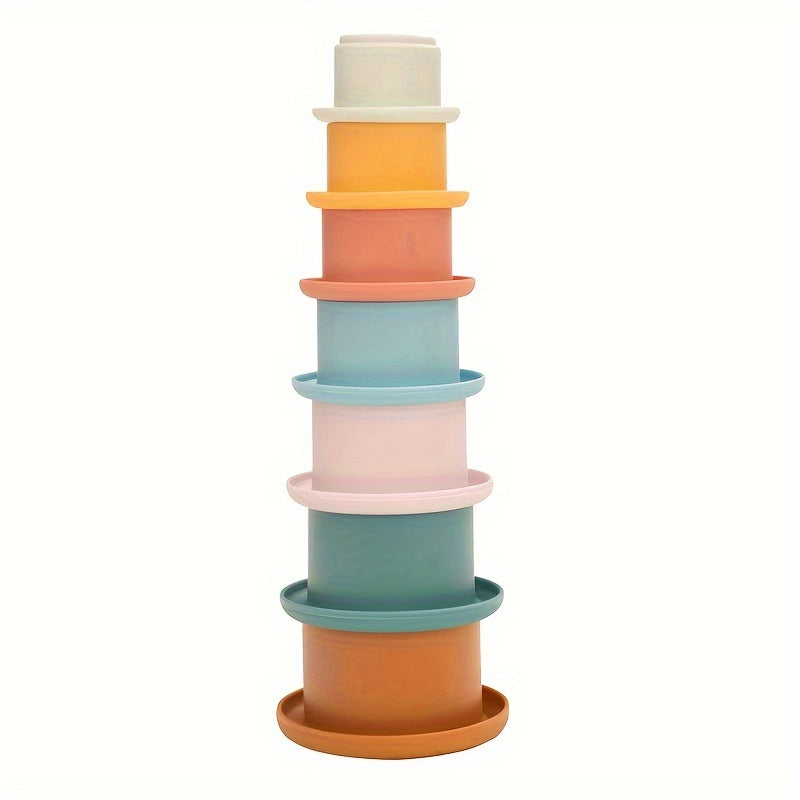 Rainbow Silicone Stacking Cups