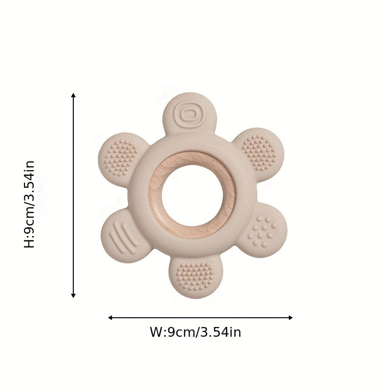 Food-Grade Silicone Wooden Teether Toy