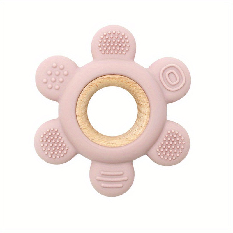 Food-Grade Silicone Wooden Teether Toy