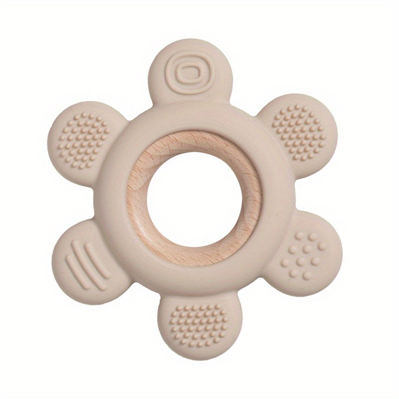 Food-Grade Silicone Wooden Teether Toy