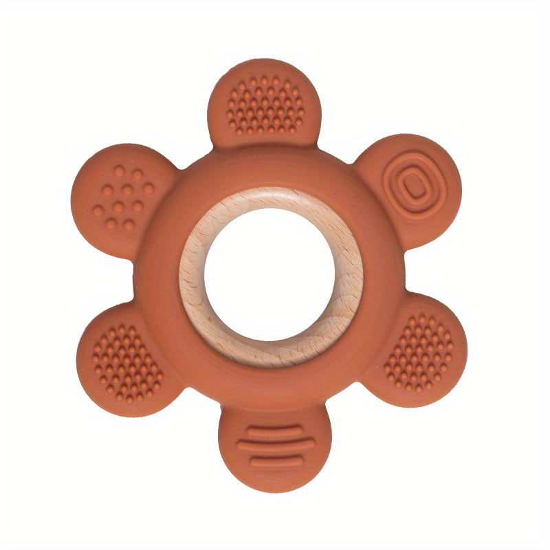 Food-Grade Silicone Wooden Teether Toy