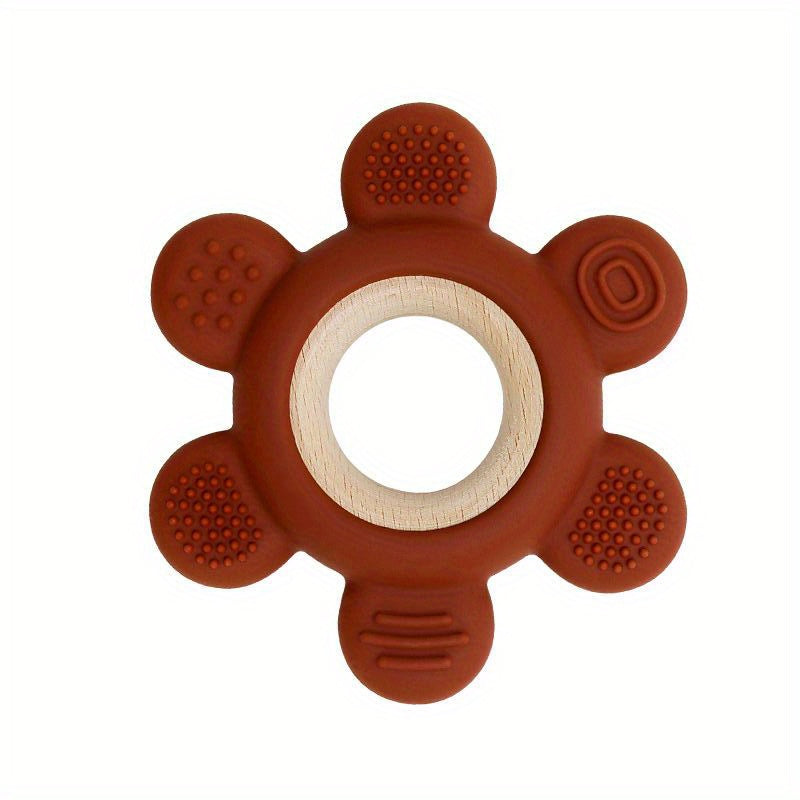 Food-Grade Silicone Wooden Teether Toy