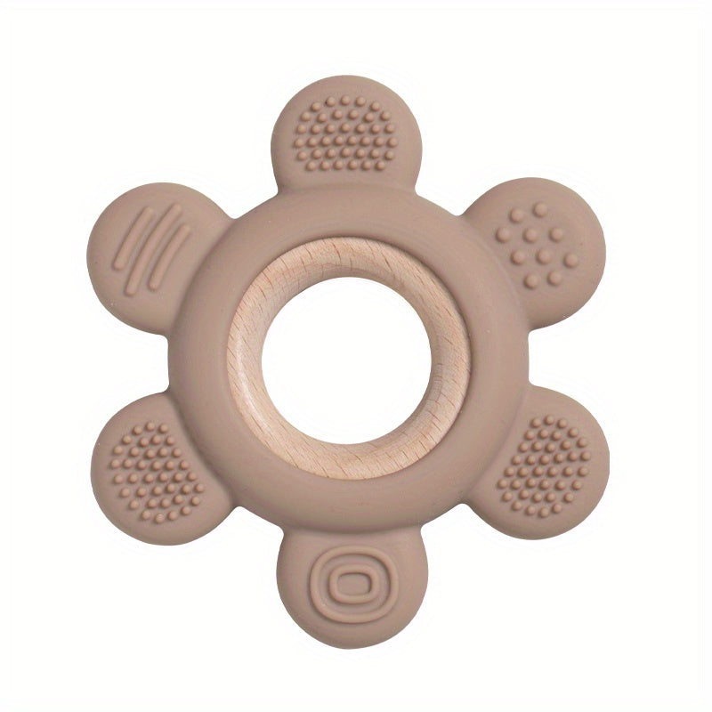 Food-Grade Silicone Wooden Teether Toy