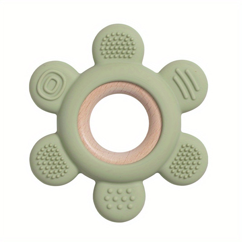 Food-Grade Silicone Wooden Teether Toy