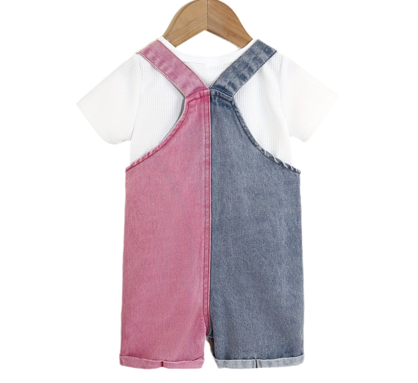 Girls Short Denim Overalls & T-Shirt Set