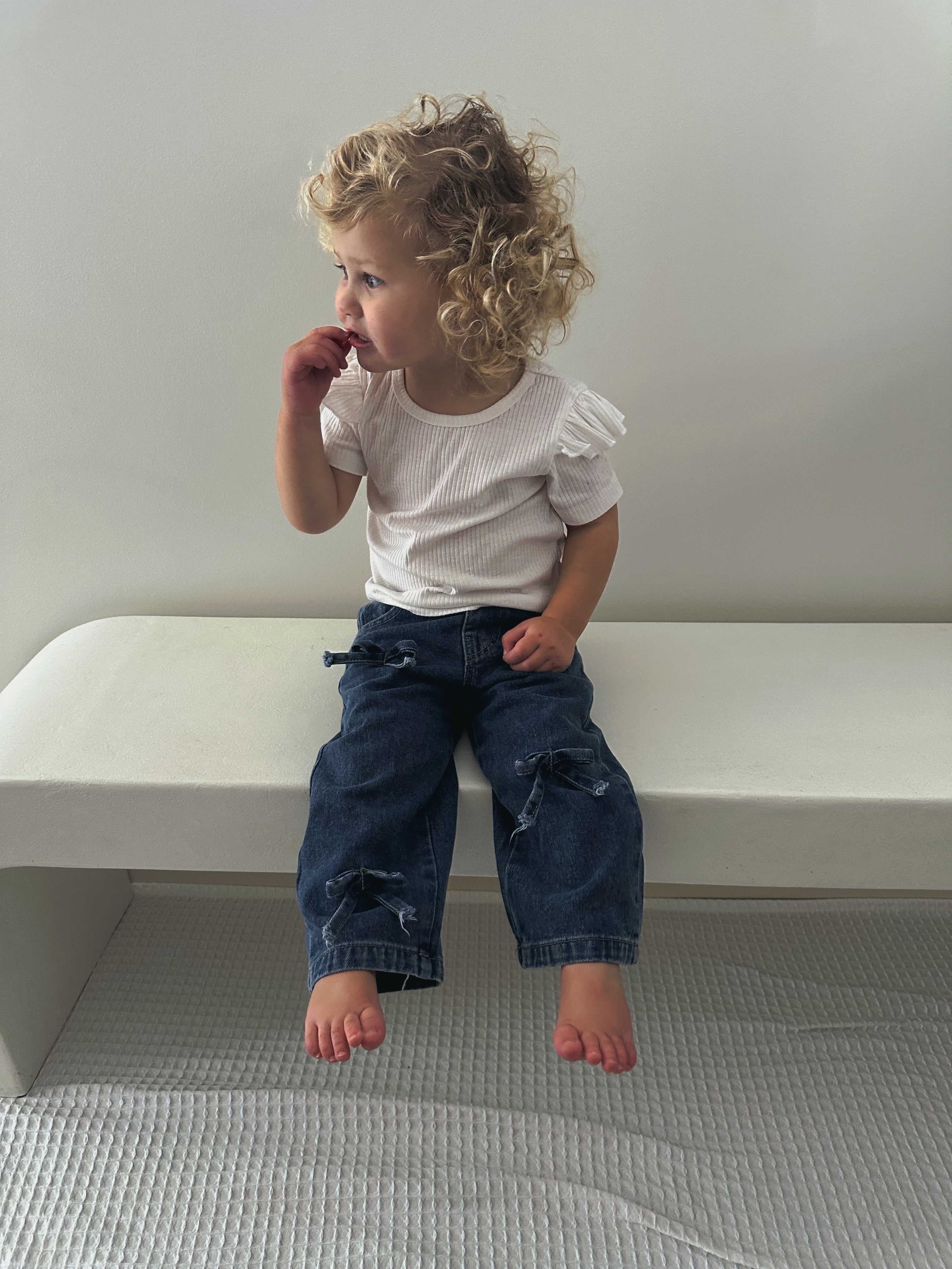 Denim Bow Pants