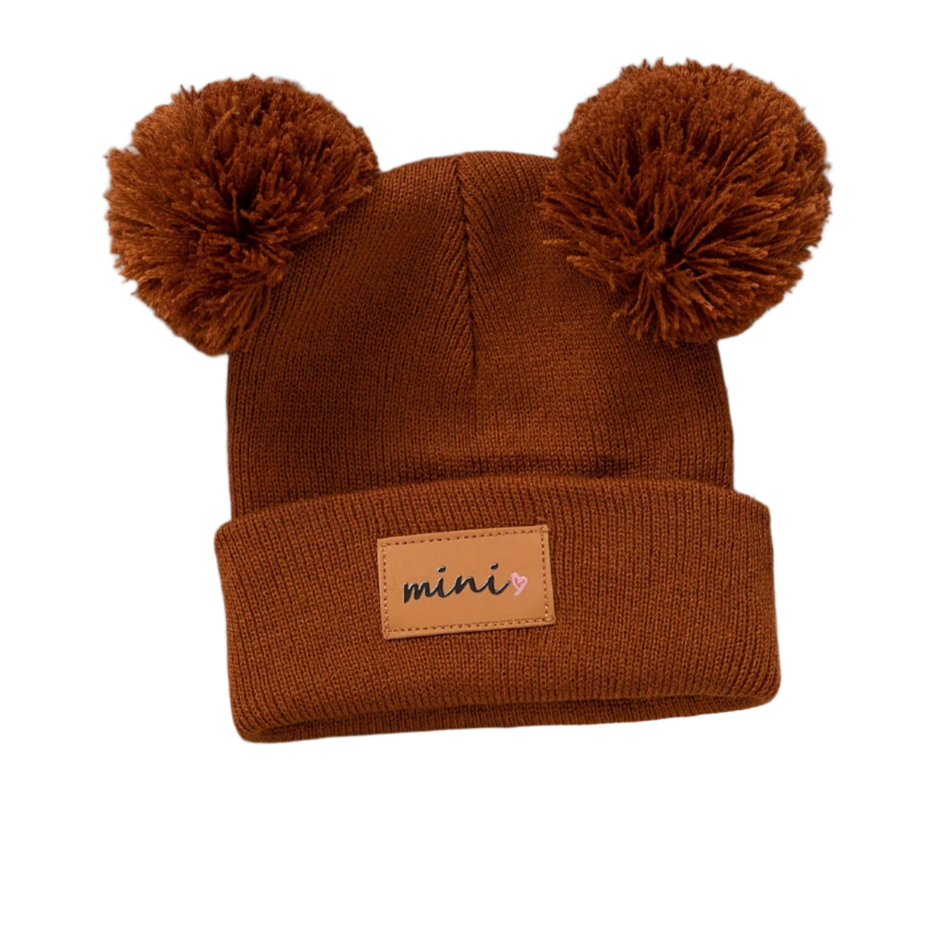 Pom Pom knit beanie burnt orange