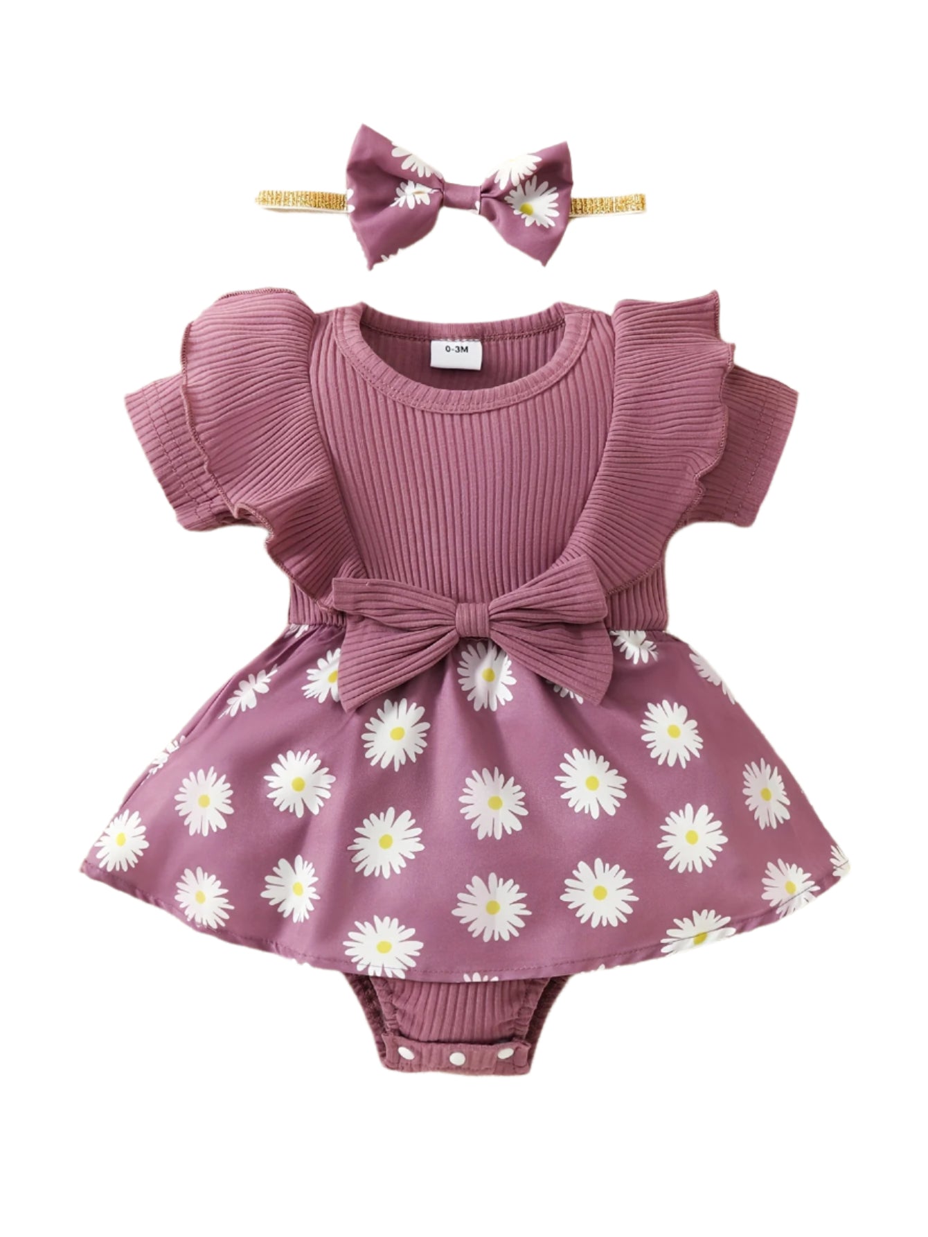 Floral Whimsy Baby Dress & Headband Set