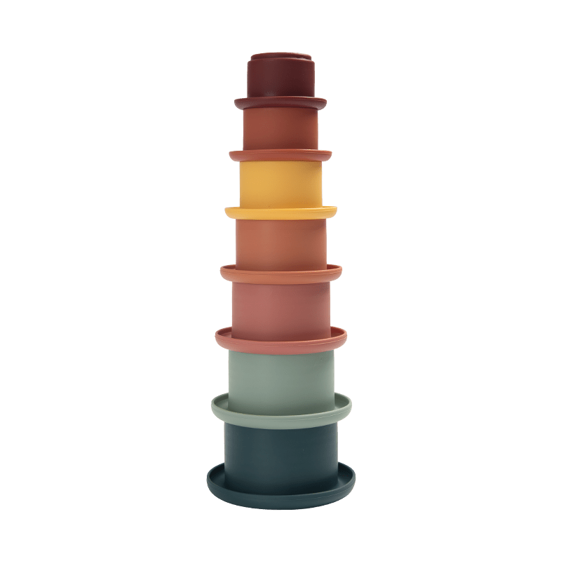 Rainbow Silicone Stacking Cups