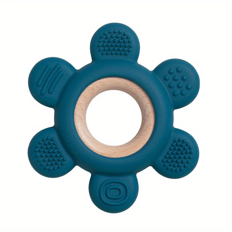 Food-Grade Silicone Wooden Teether Toy