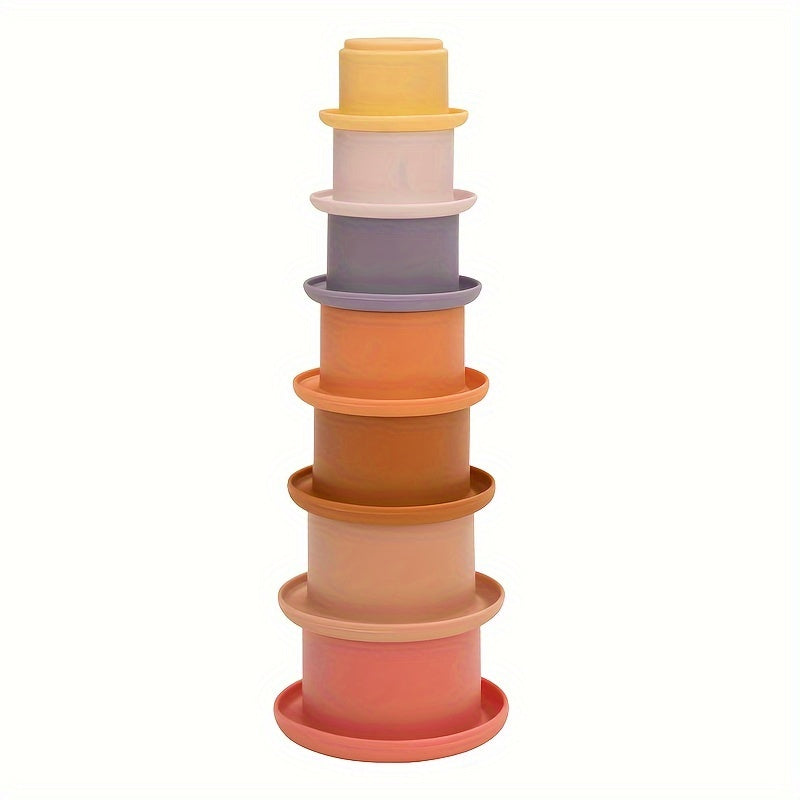 Rainbow Silicone Stacking Cups