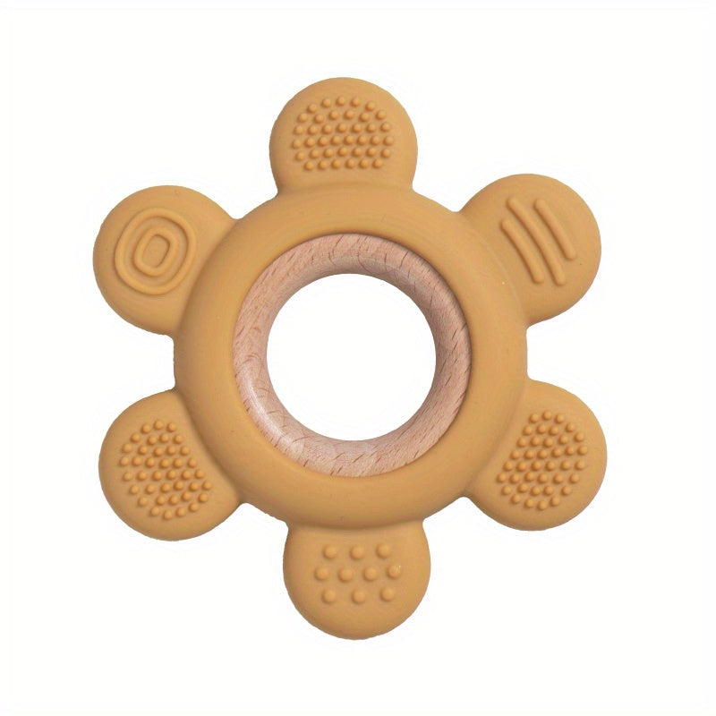 Food-Grade Silicone Wooden Teether Toy