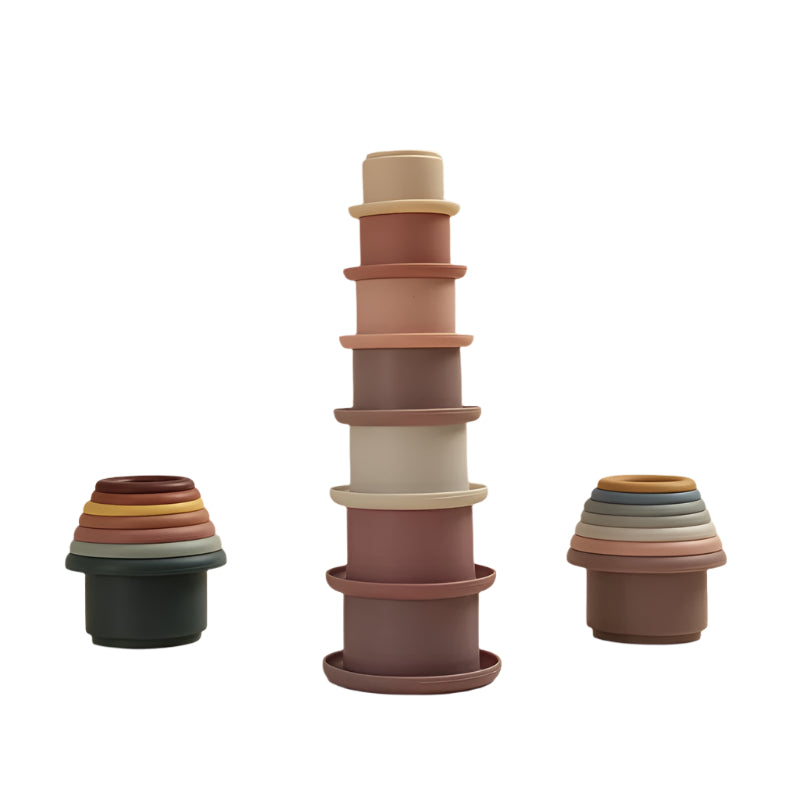 Rainbow Silicone Stacking Cups