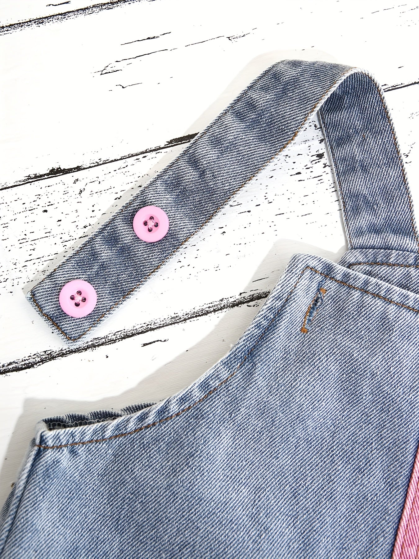 Girls Short Denim Overalls & T-Shirt Set