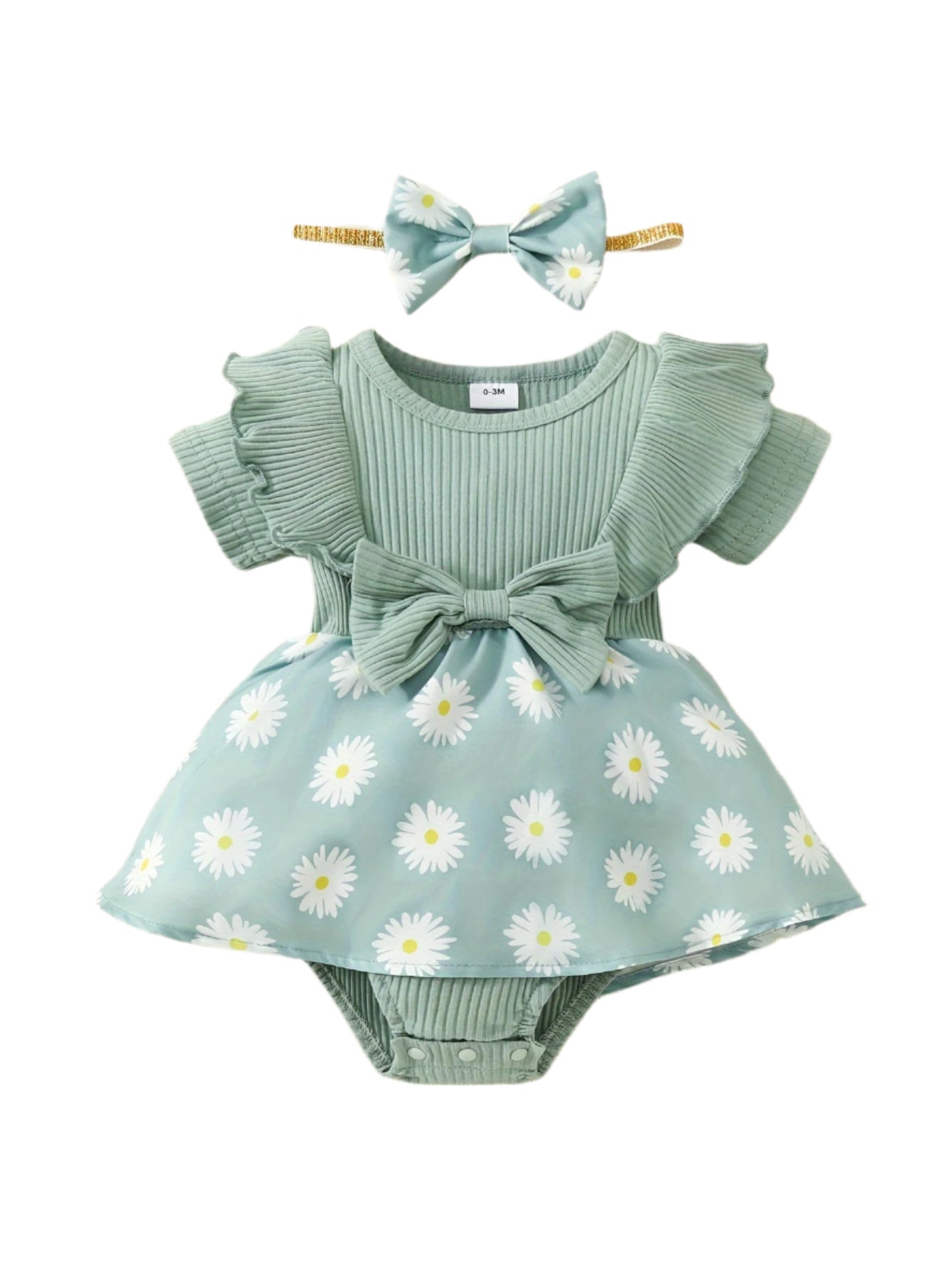 Floral Whimsy Baby Dress & Headband Set