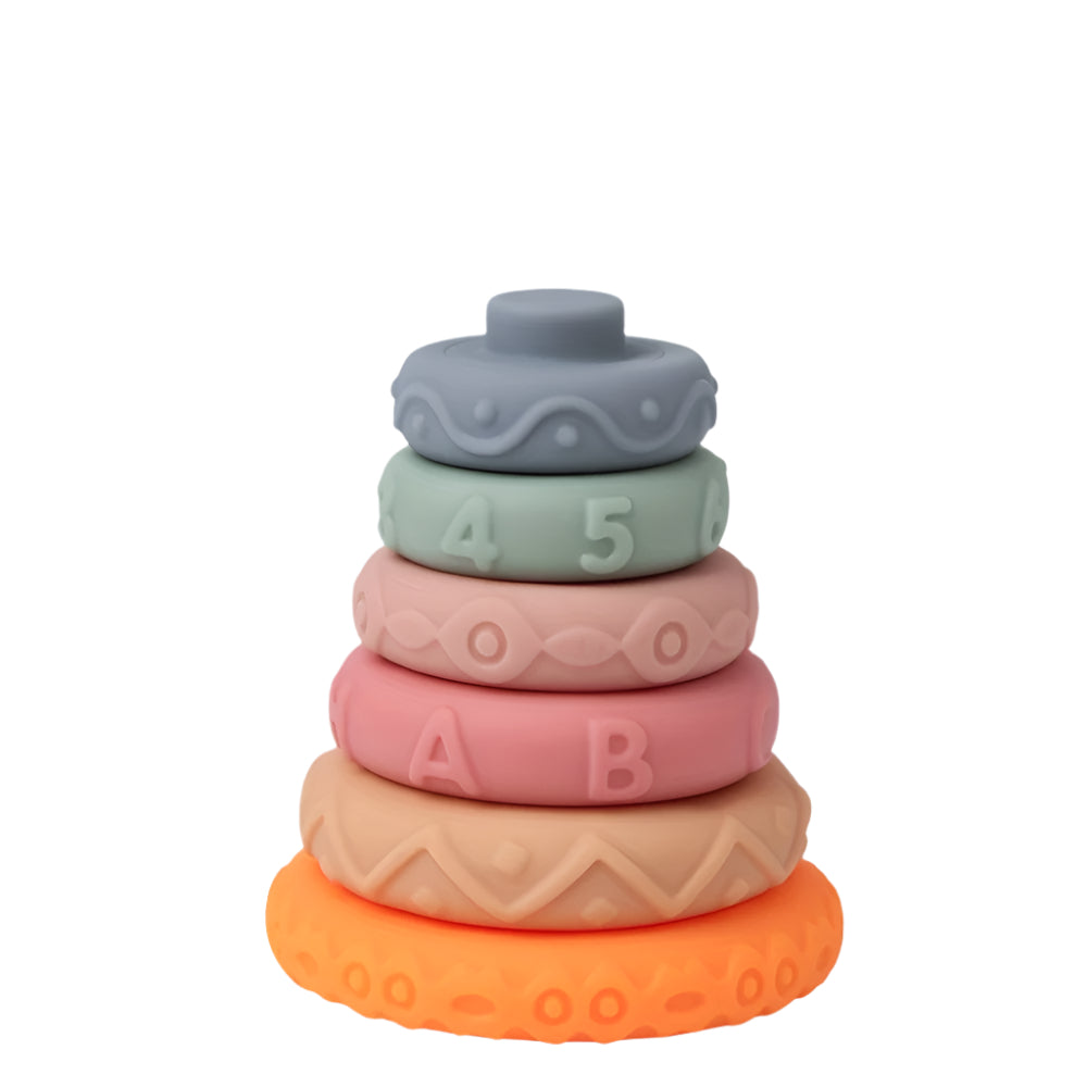 Soft Rainbow Stacking Rings – 6pc Sensory & Learning Toy