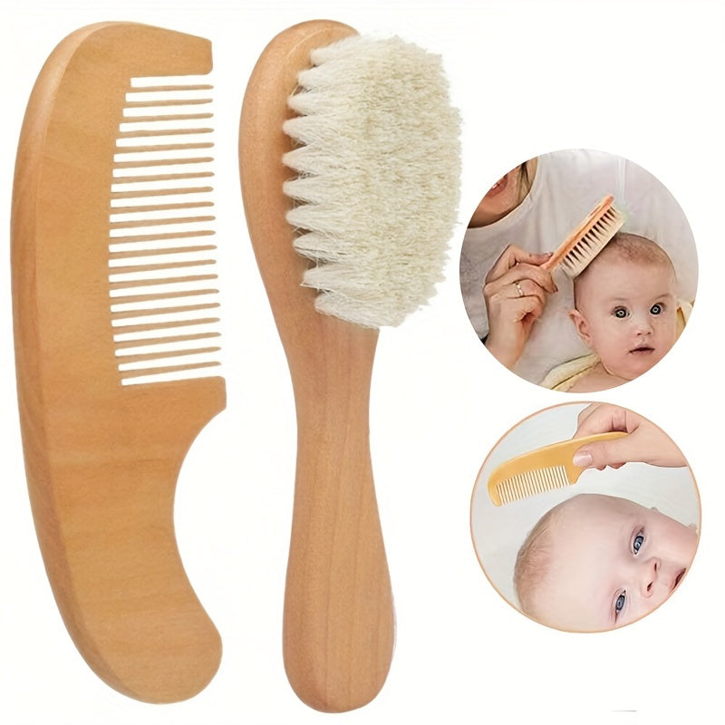 Wooden Baby Hair Brush & Comb Set