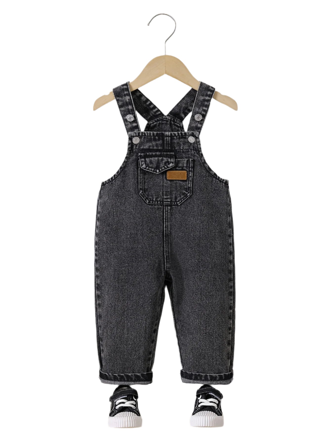 Black Denim Overalls