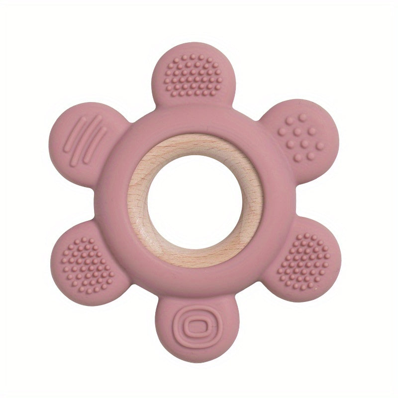 Food-Grade Silicone Wooden Teether Toy