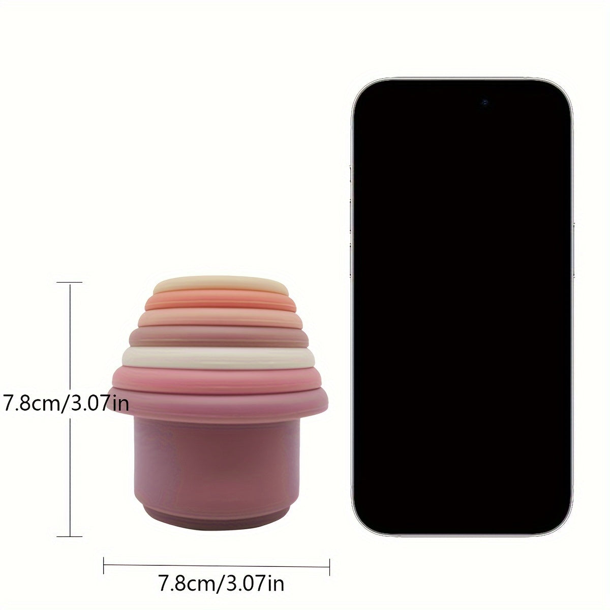 Rainbow Silicone Stacking Cups