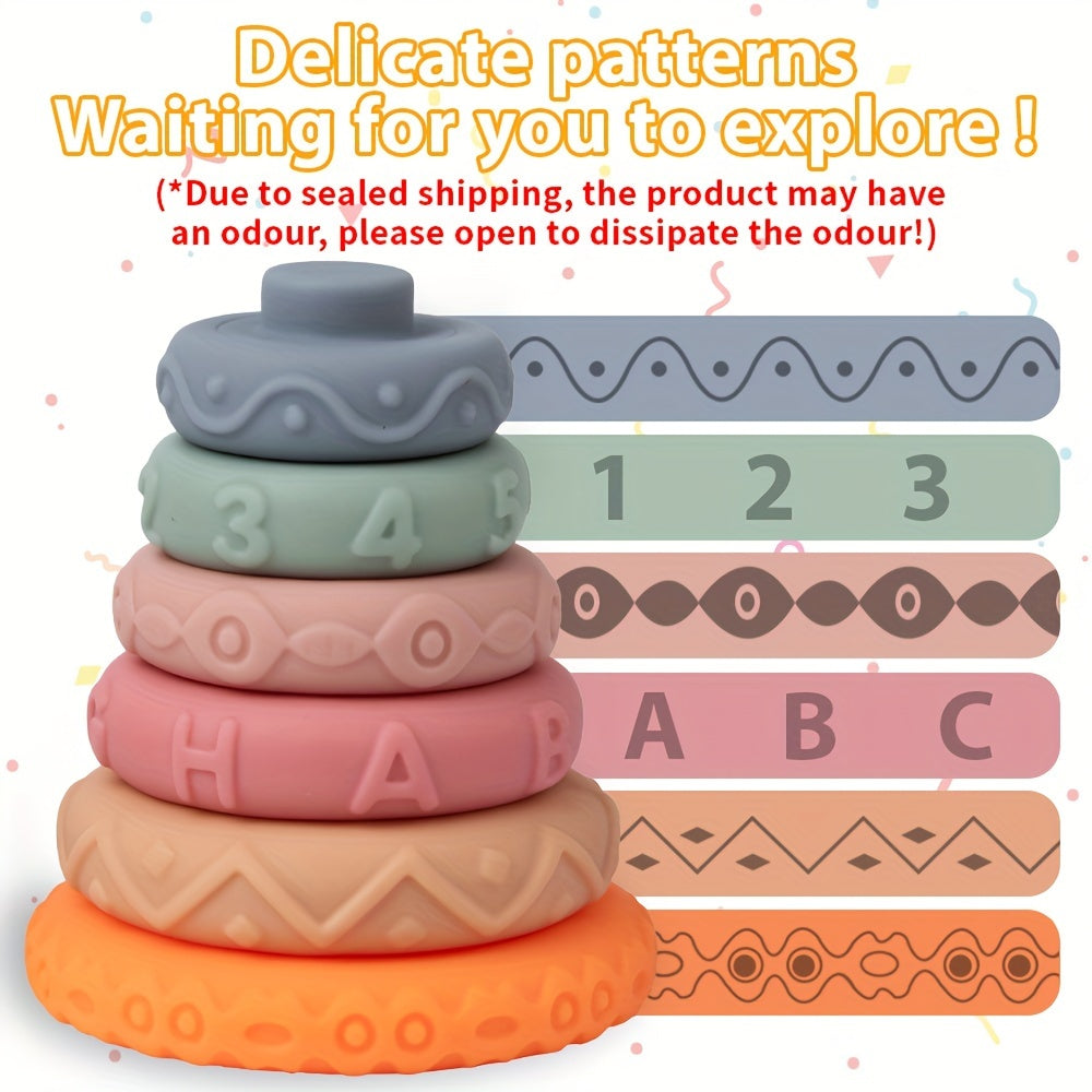 Soft Rainbow Stacking Rings – 6pc Sensory & Learning Toy