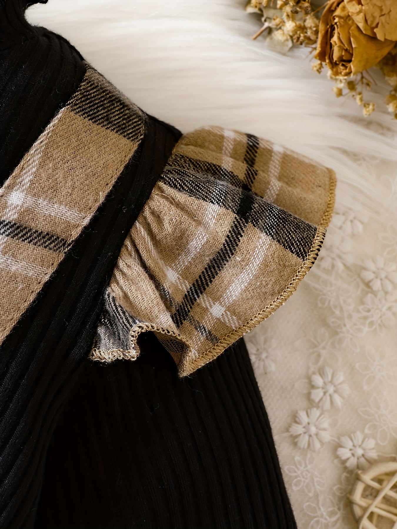 Plaid Faux Two-Piece Dress