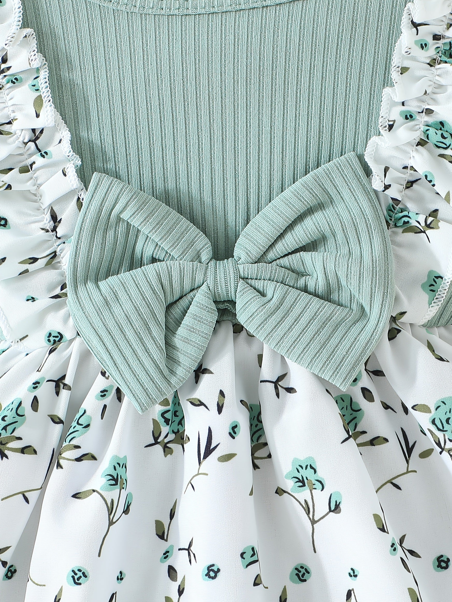 Girls Summer Floral Bow Dress