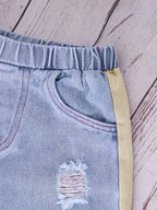 Colour-Blocked Denim Pants
