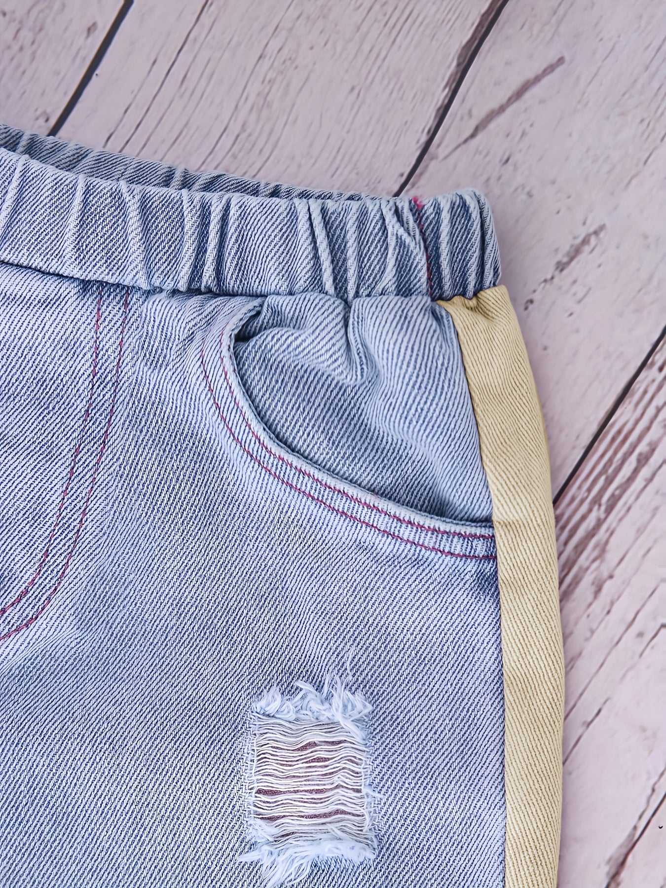 Colour-Blocked Denim Pants
