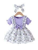 Girls Summer Floral Bow Dress