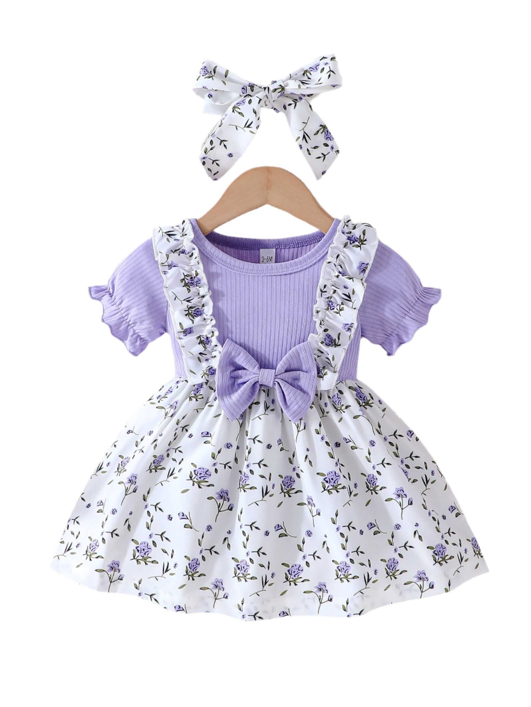 Girls Summer Floral Bow Dress