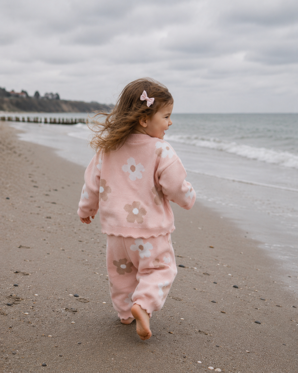 Pink Floral Knit Set