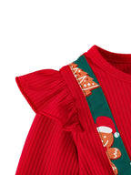 Bow Detail Christmas Dress Bodysuit