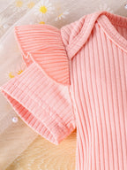 2-Piece Pink Daisy Print Overall