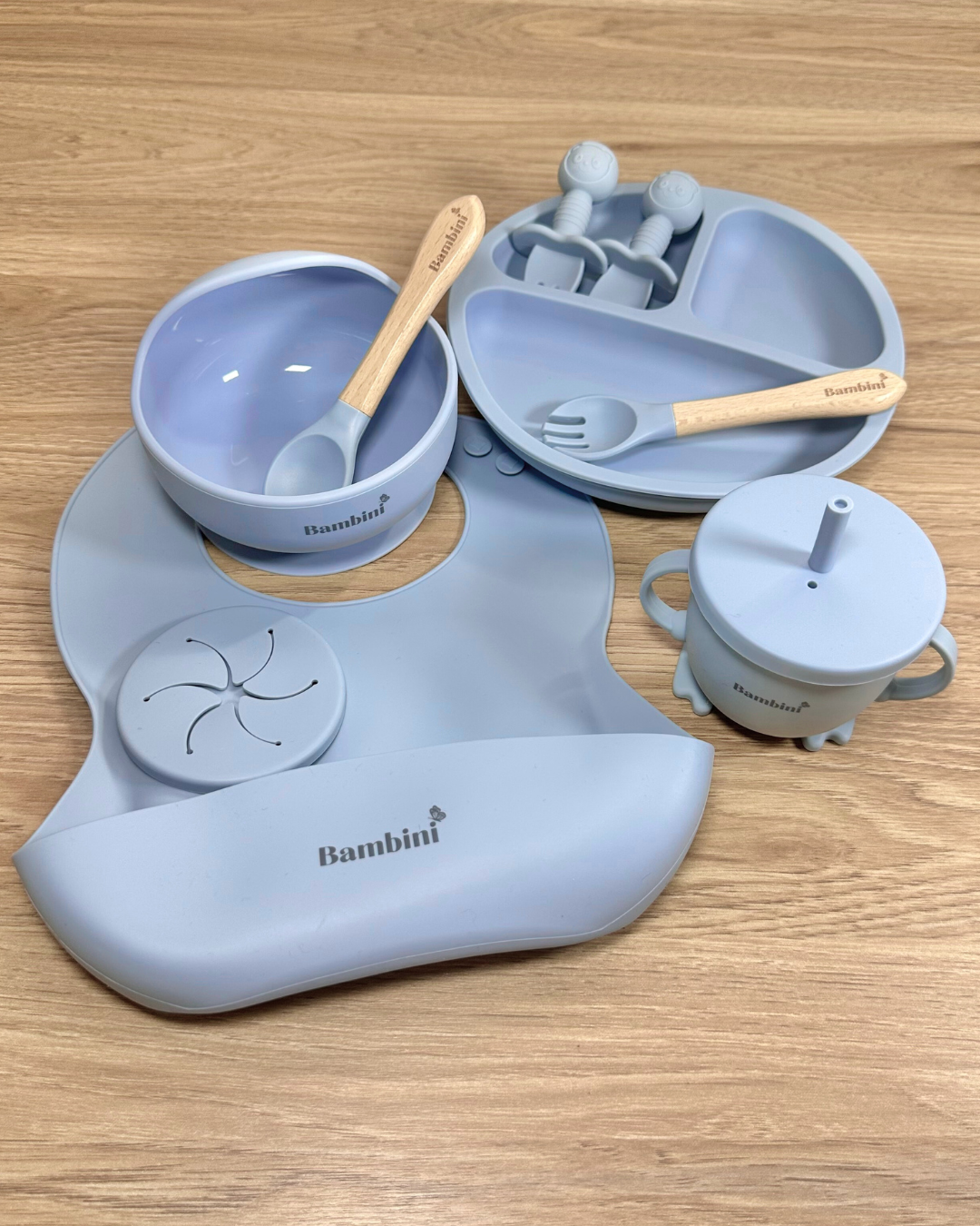 Bambini 10-Piece Silicone Mealtime Essentials Set - Blue