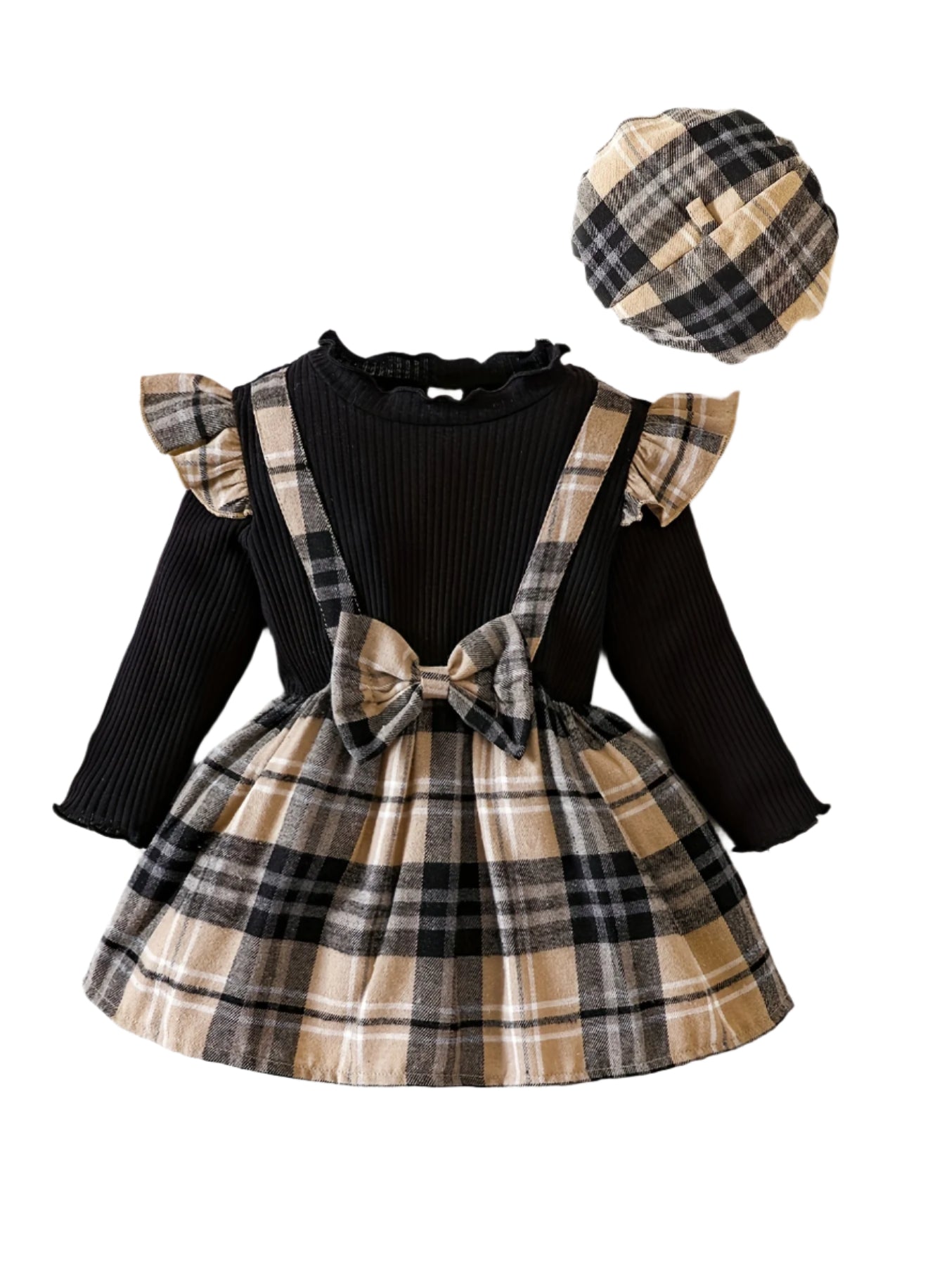 Plaid Faux Two-Piece Dress