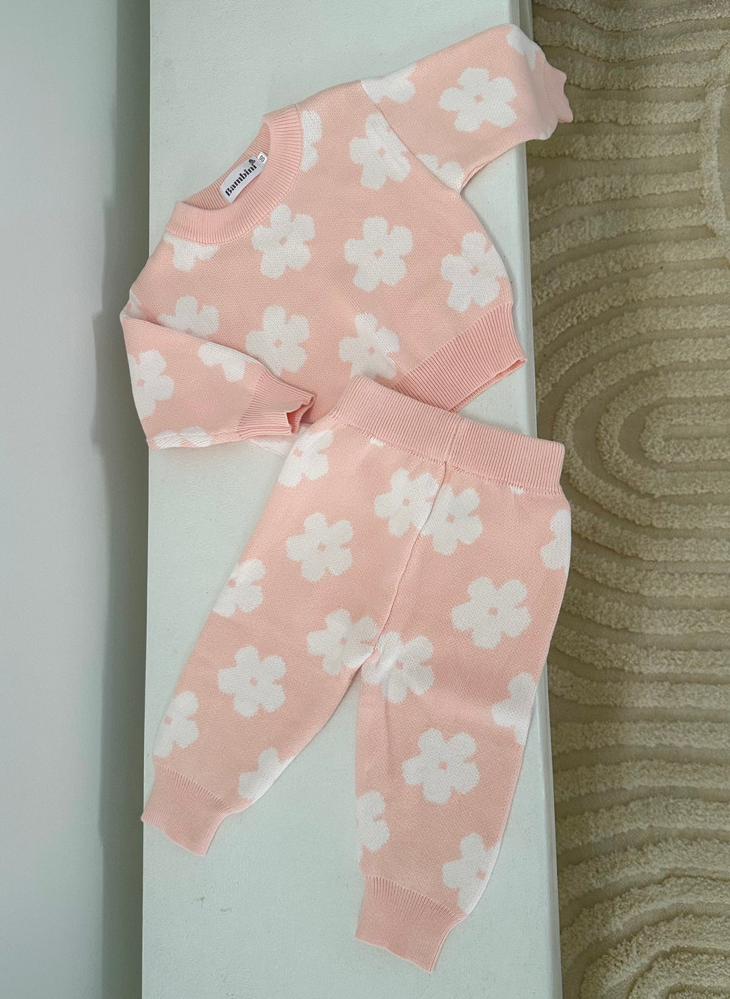 Pink Floral Knit Set