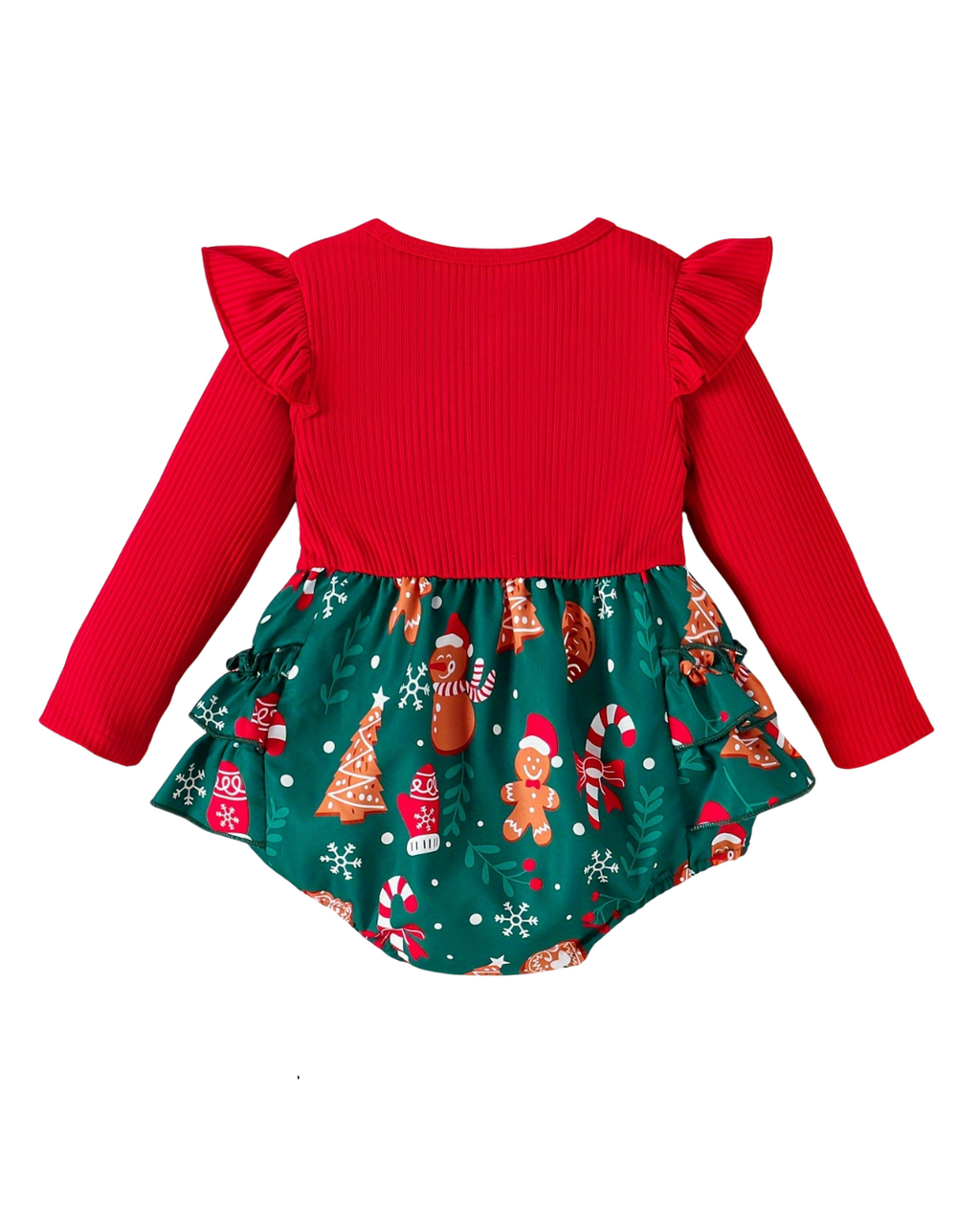 Bow Detail Christmas Dress Bodysuit