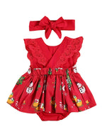Ruffle Trim Christmas Romper
