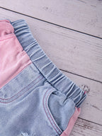 Colour-Blocked Denim Pants