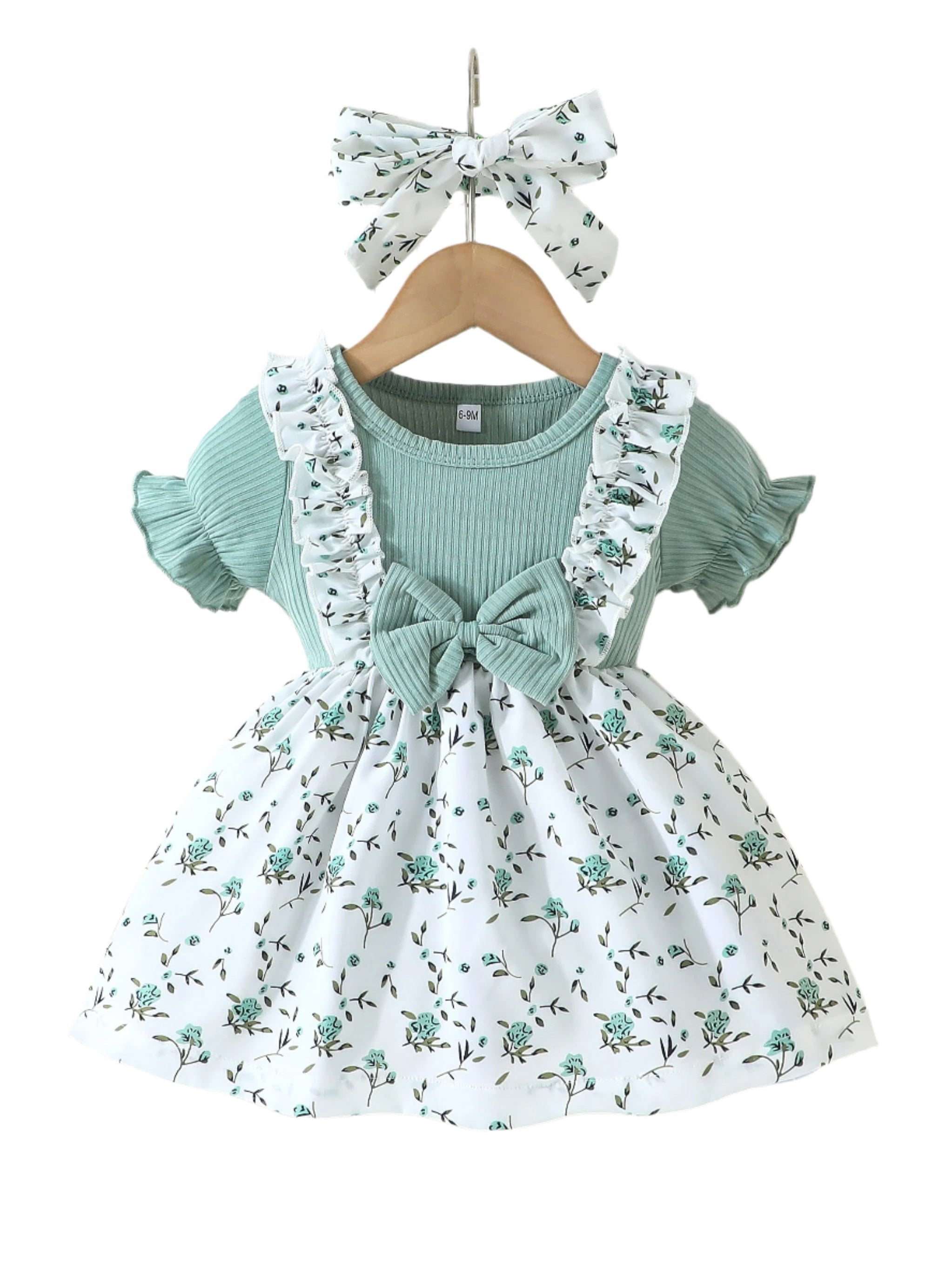 Girls Summer Floral Bow Dress