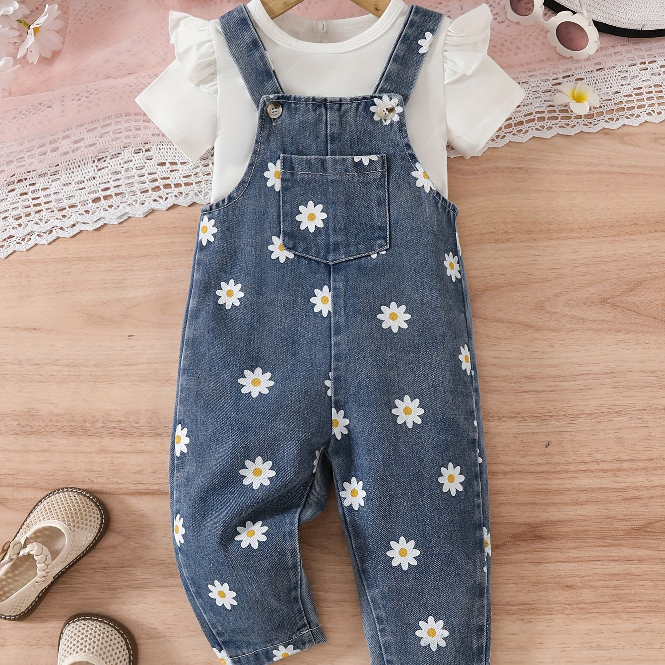 Blossom Breeze 2pcs Set – Ruffle Top & Floral Jumpsuit