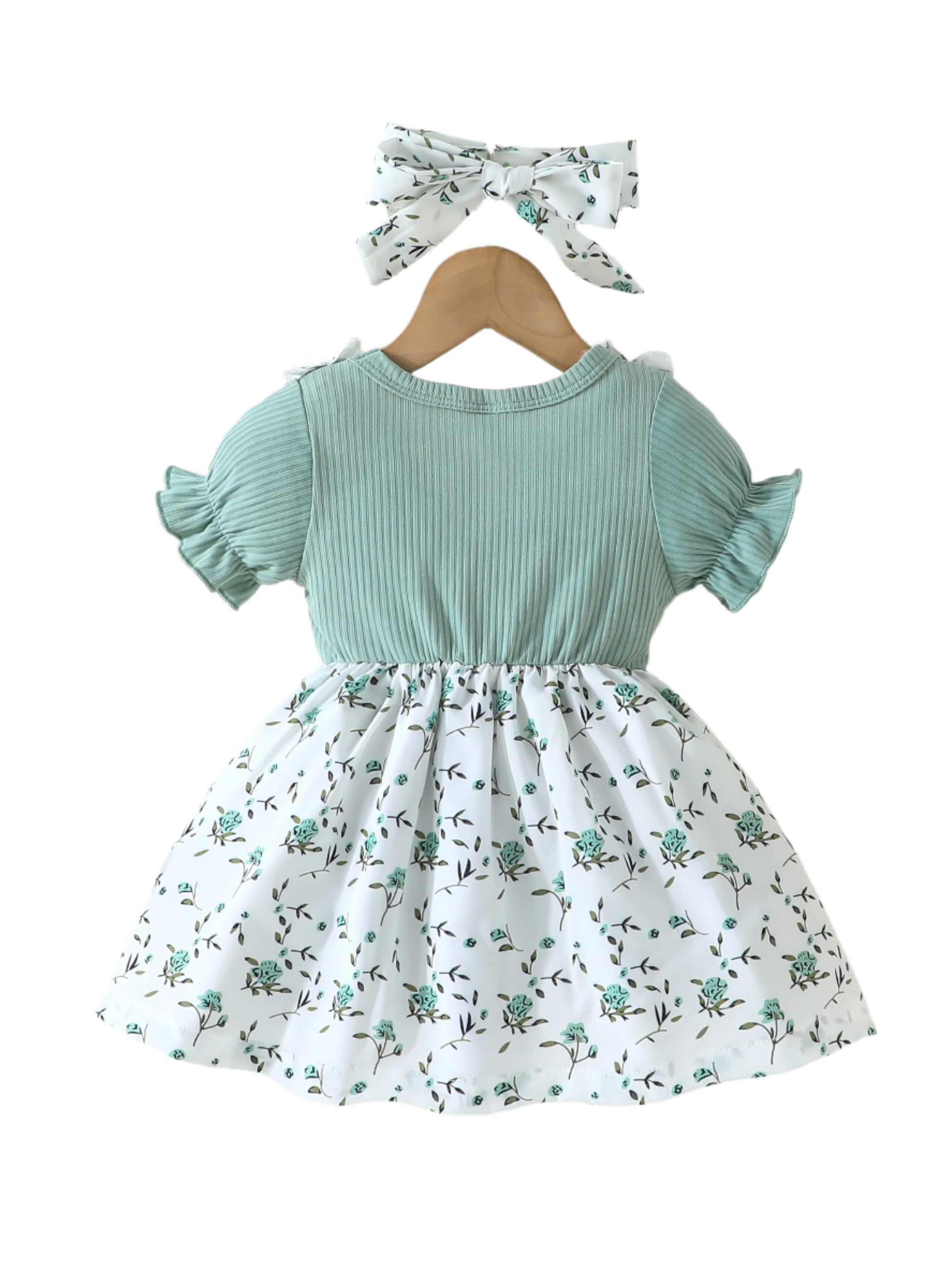 Girls Summer Floral Bow Dress