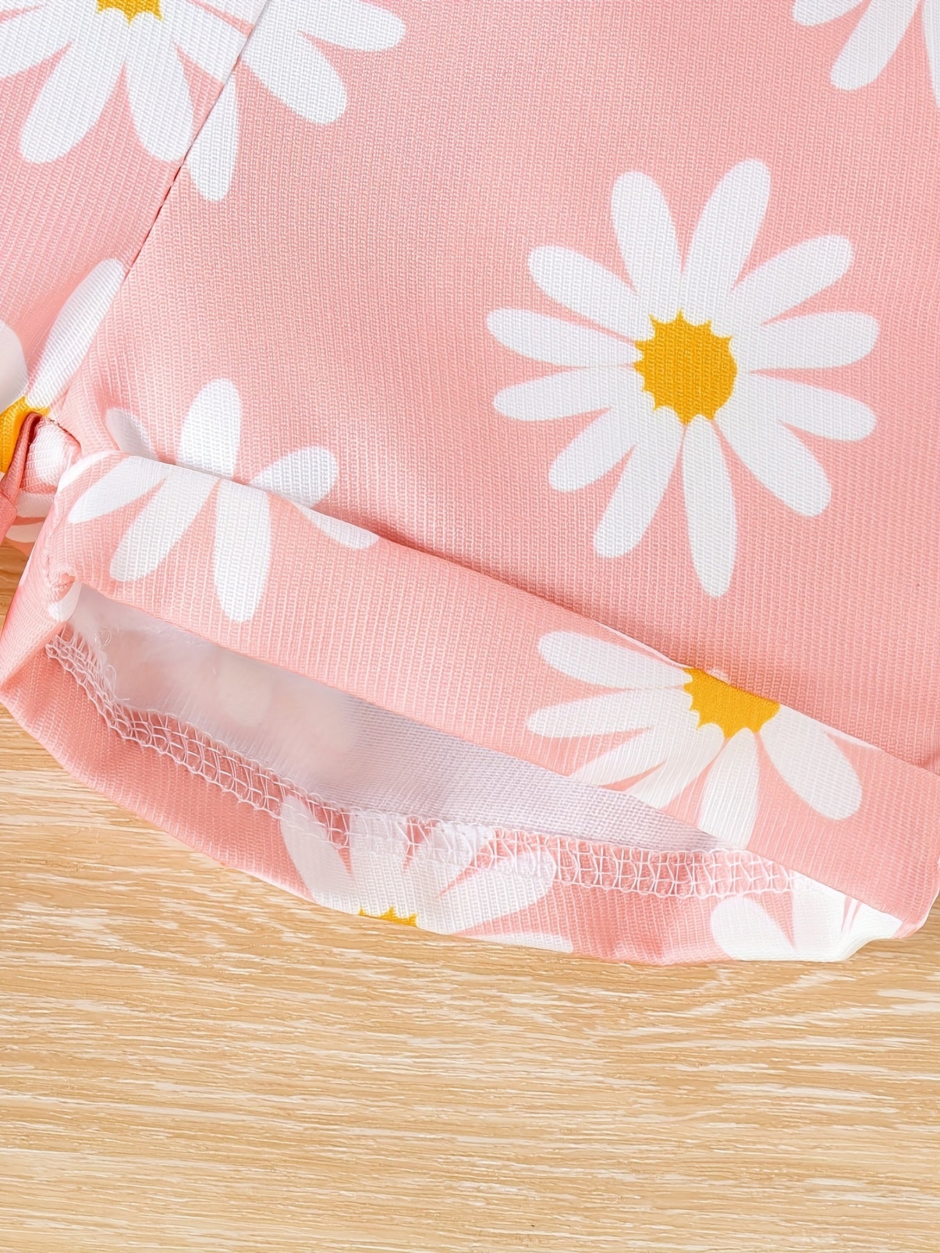 2-Piece Pink Daisy Print Overall