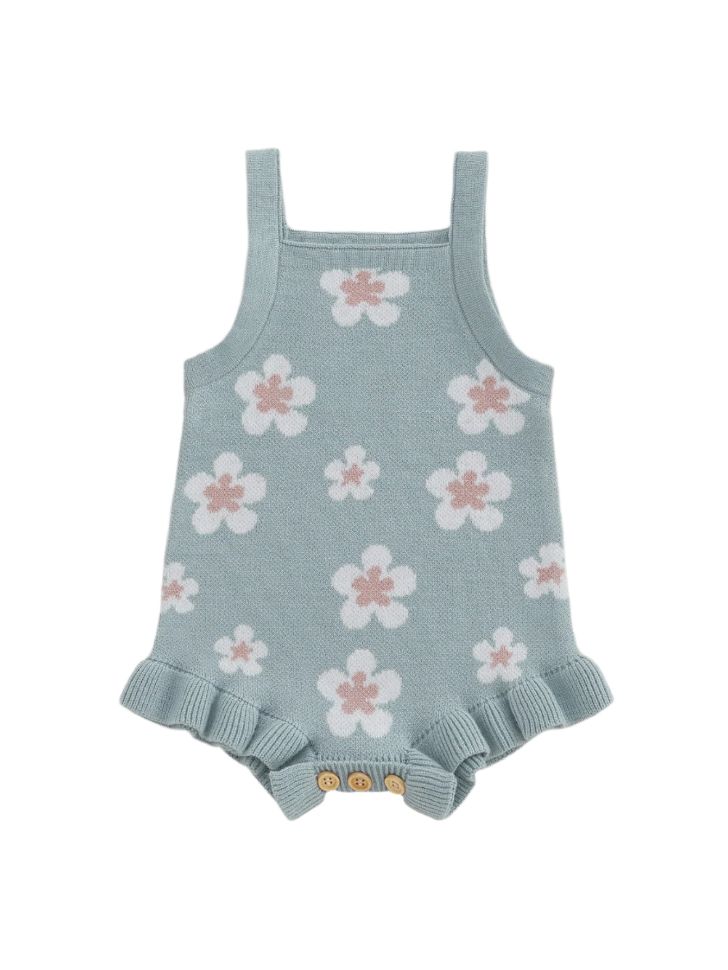 Teal Blossom Romper